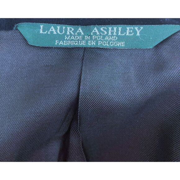 Vintage Laura Ashley Wool Plaid Skirt Suit Women’s 4 Navy Green Heritage Luxury - Picture 13 of 16